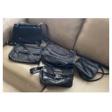 W - LOT OF BLACK LEATHER PURSES (N15)