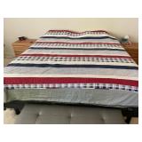 W - QUEEN BED WITH STRIPED QUILT (Q7)
