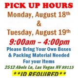 AUCTION PICK UP DAYS & HOURS