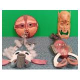 11 - LOT OF 4 DECORATIVE WALL MASKS (P15)