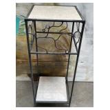 11 - METAL & TILE PEDESTAL STAND 34X13"