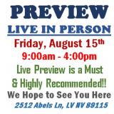 PREVIEW LIVE IN PERSON - Friday, August 15th