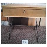 496 - WOOD BOX ON METAL STAND 18X16" (J58)