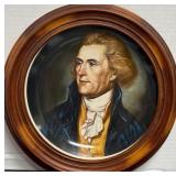 N - THOMAS JEFFERSON COLLECTIBLE PLATE FRAMED