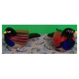 11 - PAIR OF HAND-BLOWN GLASS BIRDS (P33)