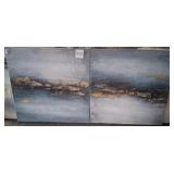 460 - 2 PIECES ABSTRACT CANVAS ART