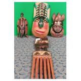 11 - LOT OF DECOR MASKS & WOODEN COMB (P28)