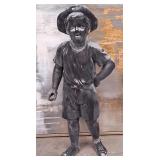 11 - YOUNG BOY OUTDOOR FIBERGLASS SCULPTURE 39"T