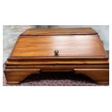 11 - WOODEN WRITING SLOPE WITH BRASS KNOB