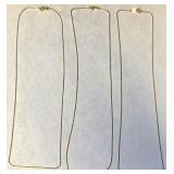 N - LOT OF 3 SILVER CHAIN NECKLACES (10)