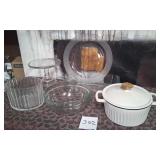496 - LOT OF GLASS & CERAMIC COOKWARE (J52)