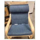 11 - BLUE FABRIC ARMCHAIR