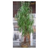 11 - FAUX TREE IN BRASS TONE PLANTER