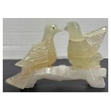 N - CARVED STONE BIRDS ON BRANCH (N92)