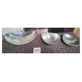 496 - LOT OF 3 METAL SERVING BOWLS (J47)