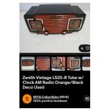 N - VINTAGE ZENITH TUBE CLOCK / AM RADIO (N127)