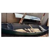 T - GREEN CANOE WITH WOOD PADDLE (Y26)