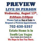 PREVIEW LIVE IN PERSON - Wednesday, August 13th