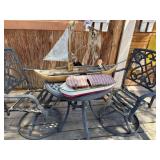 T - PATIO SET & VINTAGE WOOD SAILBOAT MODELS (Y23)