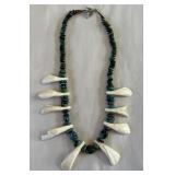 T - TURQUOISE & BONE NECKLACE (L83)