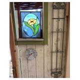 T - STAINED GLASS FLOWER PANEL DECOR