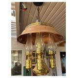 T - VINTAGE BRASS COPPER CHANDELIER (Y9)