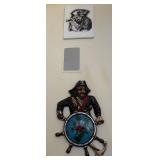 T - DECORATIVE PIRATE CLOCK & UNFRAMED ART (L50)