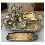 T - ELEGANT VINTAGE SILVER TEA SET (L35)