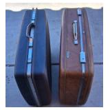 T - PAIR OF VINTAGE HARD-SIDED SUITCASES