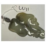 NATURAL CARVED JADE PENDANT (W11)