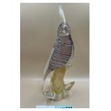 P -MURANO ART GLASS COCKATOO BIRD SCULPTURE