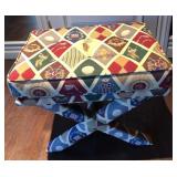 B - DECORATIVE GOLF PATTERN STOOL (A1)