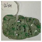 NATURAL CARVED JADE PENDANT (W