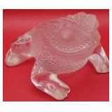 P - LALIQUE CRYSTAL TOAD FIGURINE 3.5'T (B11)