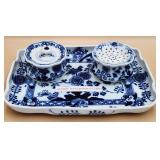 P - ANTIQUE MEISSEN INK WELL 1850'S (A111)