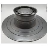 P - ANTIQUE PEWTER SHIP'S INKWELL (B74)