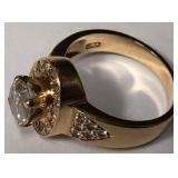 14K YELLOW GOLD RING W/DIAMONDS 4.0GRAMS