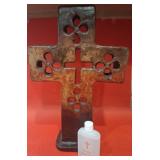 P - DISTRESSED DECORATIVE CROSS  16'T, HOLY WATER