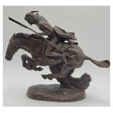 P - REMINGTON 'THE CHEYENNE' BRONZE SCULPTURE 6'T