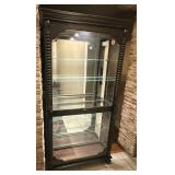 LIGHTED    CURIO WITH SLIDING DOOR