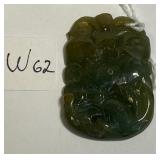 NATURAL CARVED JADE PENDANT (W62)