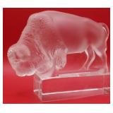 P - LALIQUE BISON FIGURINE 4'T (B7)