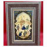 P - VINTAGE PERSIAN PAINTING FRAMED 11X8' (159)