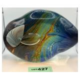 P - HEAVY SIGNED COLORFUL ARTGLASS