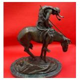 P - FRASER 'END OF THE TRAIL' BRONZE SCULPTURE