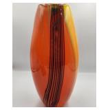 P - MURANO-STYLE ART GLASS VASE 12'T (A17)