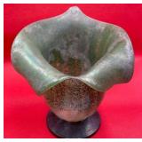 P - SIGNED ITALIAN ART GLASS VASE 7'T (45)