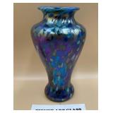 P - SIGNED ART GLASS VASE 9'T (179)