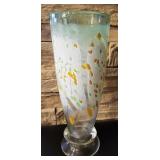 P - SIGNED MURANO-STYLE ART GLASS VASE 11.5'T (B32