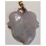 F - LEAF JADE PENDANT 14K (W154)